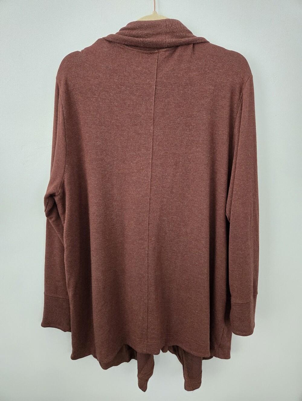 Athleta Open-Front Draped Cardigan in Rust Brown - Picture 6 of 10